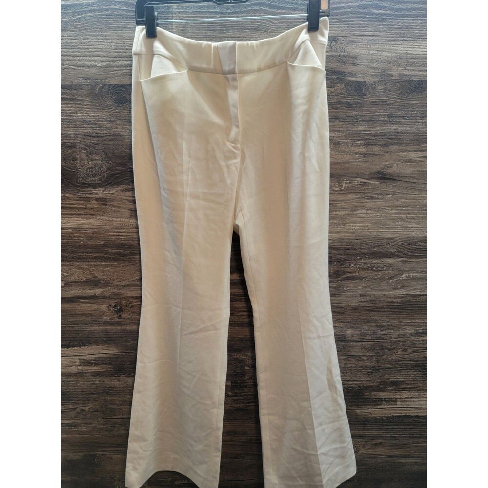 White House Black Market Dress Pants Women 6S  White Polyester/Spandex Wide-Leg